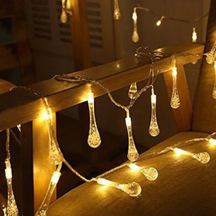 Fée solaire 30-led guirlandes de lumières de goutte d'eau de fête de Noël