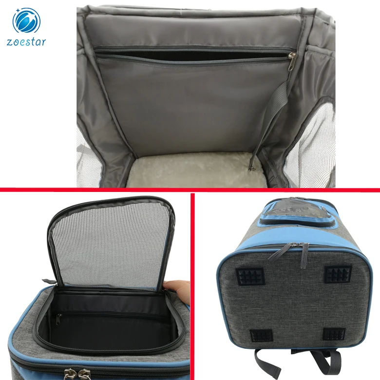 Pet Carrier Travel Bag Dog Backpack Bag with Removable Mat Portable Pet Holder Cage House manufacture