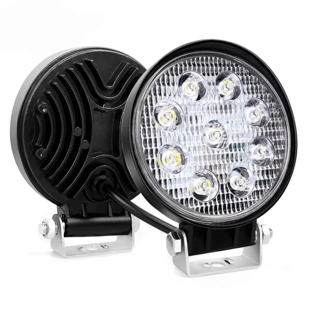 Auto Light Round 4 Inch Tractor Led Flood Work Light 27w For Truck ...