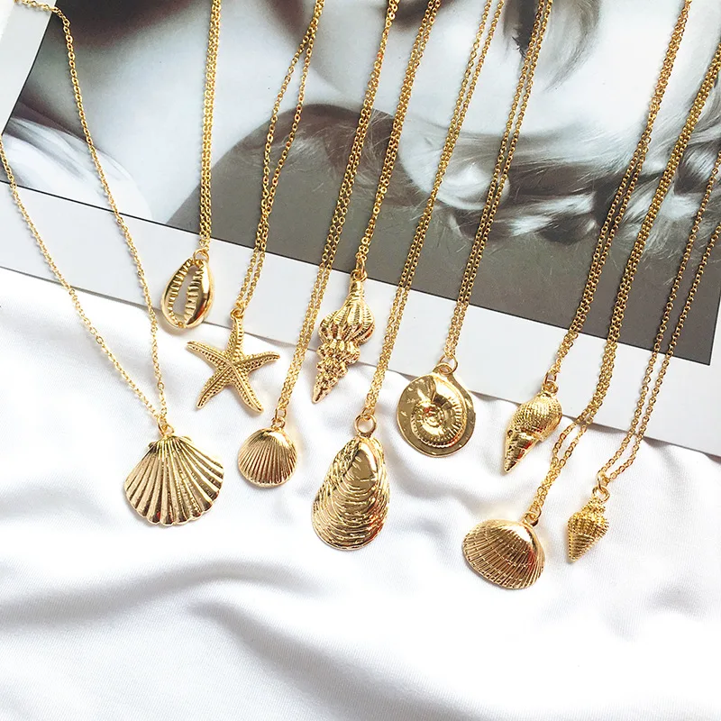 Buy Summer Alloy Gold Shell Pendant 