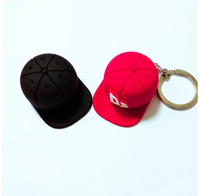 Promotion Soft Keychain Custom Mini Hat Pvc Keychain Silicone Keyring
