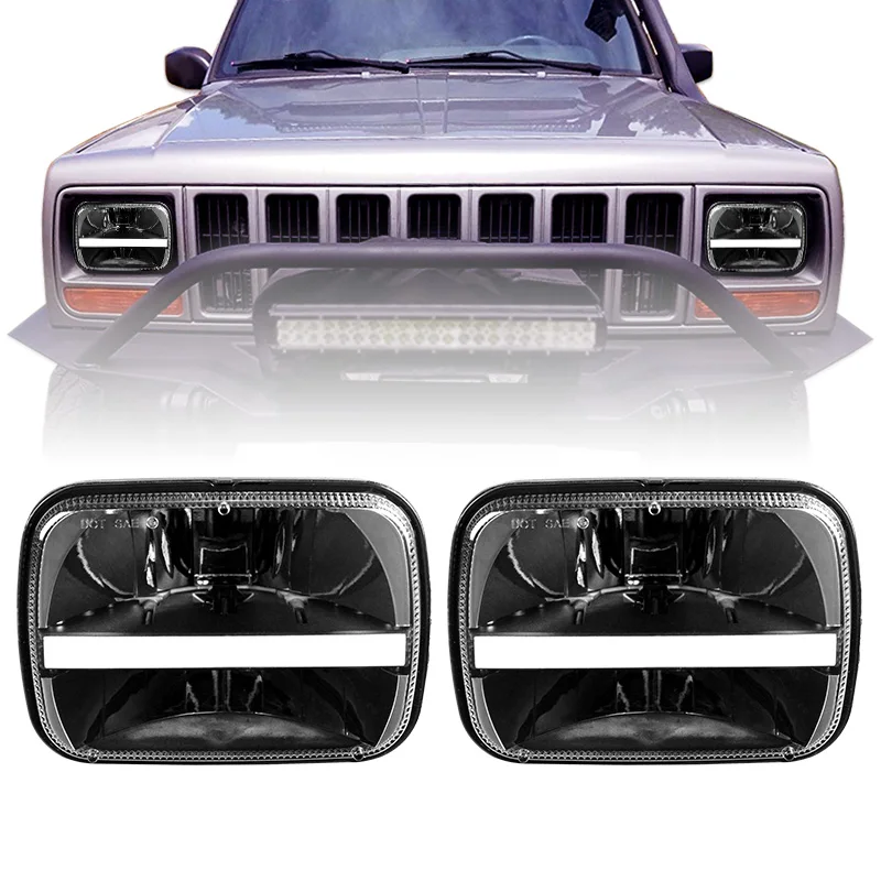 5x7 7x6''inch Led Headlight Drl Turn Signals Kit For Jeep Yj Cherokee Xj  Chevrolet Ford Gmc - Buy 5x7 Led Headlight,7x6''inch Led Headlight,Led  Headlight Product on 