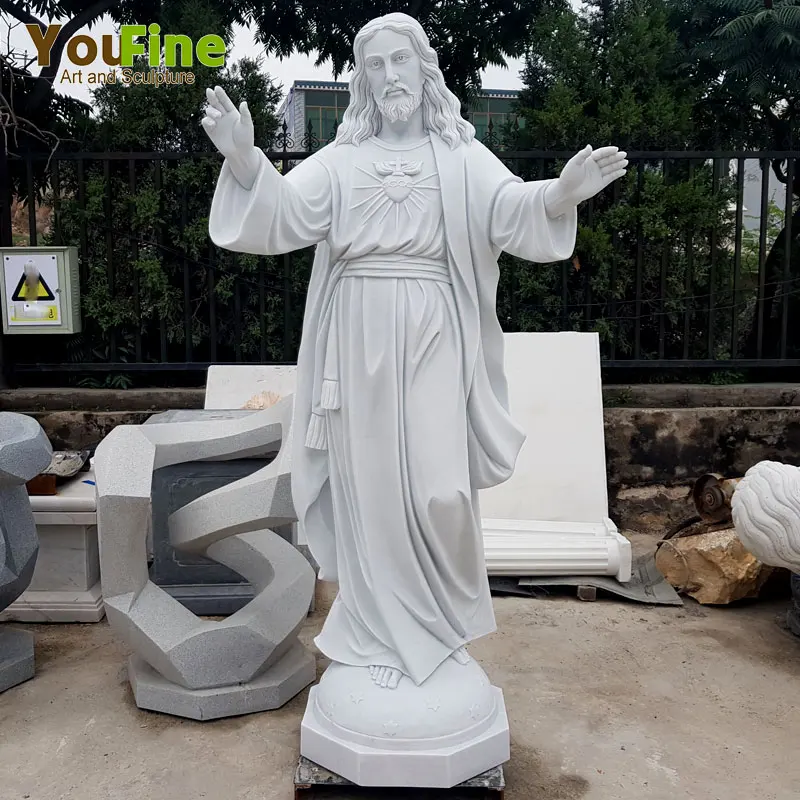 Classical Religious Catholic Christ  Life Size White Marble Jesus Statues Sculpture
