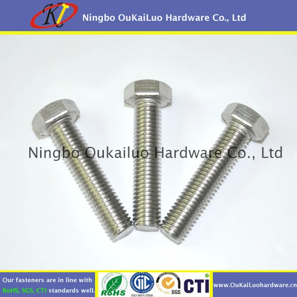 DIN933 304 Stainless Steel Outer Hexagon Screw M7P6 