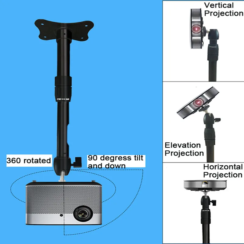 Universal Retractable Overhead Drop Ceiling Projector Mount Hanger 3kg Load Mounting Bracket for XGIMI H1S H2S JMGO C6 G7 J7