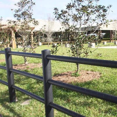 PVC Plastic Round Pipe Post and Rail Horse Fence for Farm Paddock Racing Track Equestrian Cattle