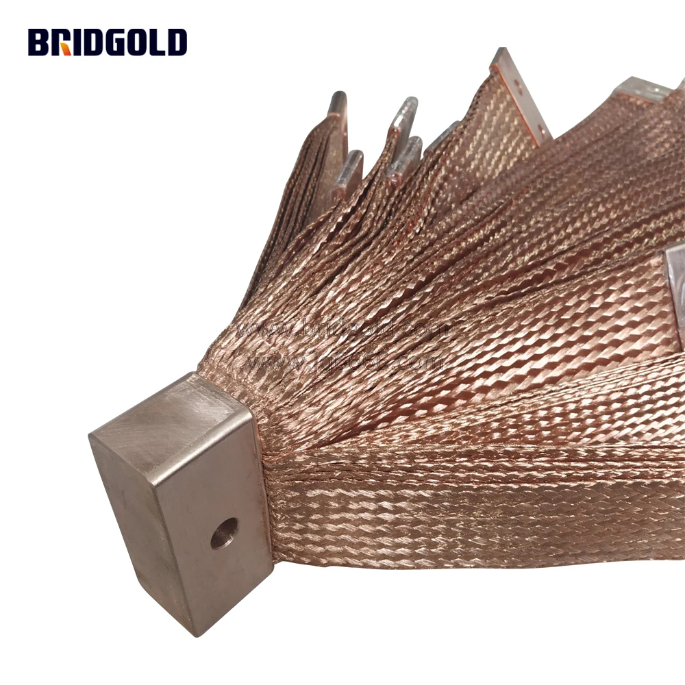 busbar BRIDGOLD Highly Current 5000A Flexible Copper Braid Busbars Electrical Grounding Braid copper braid  grounding wire gro