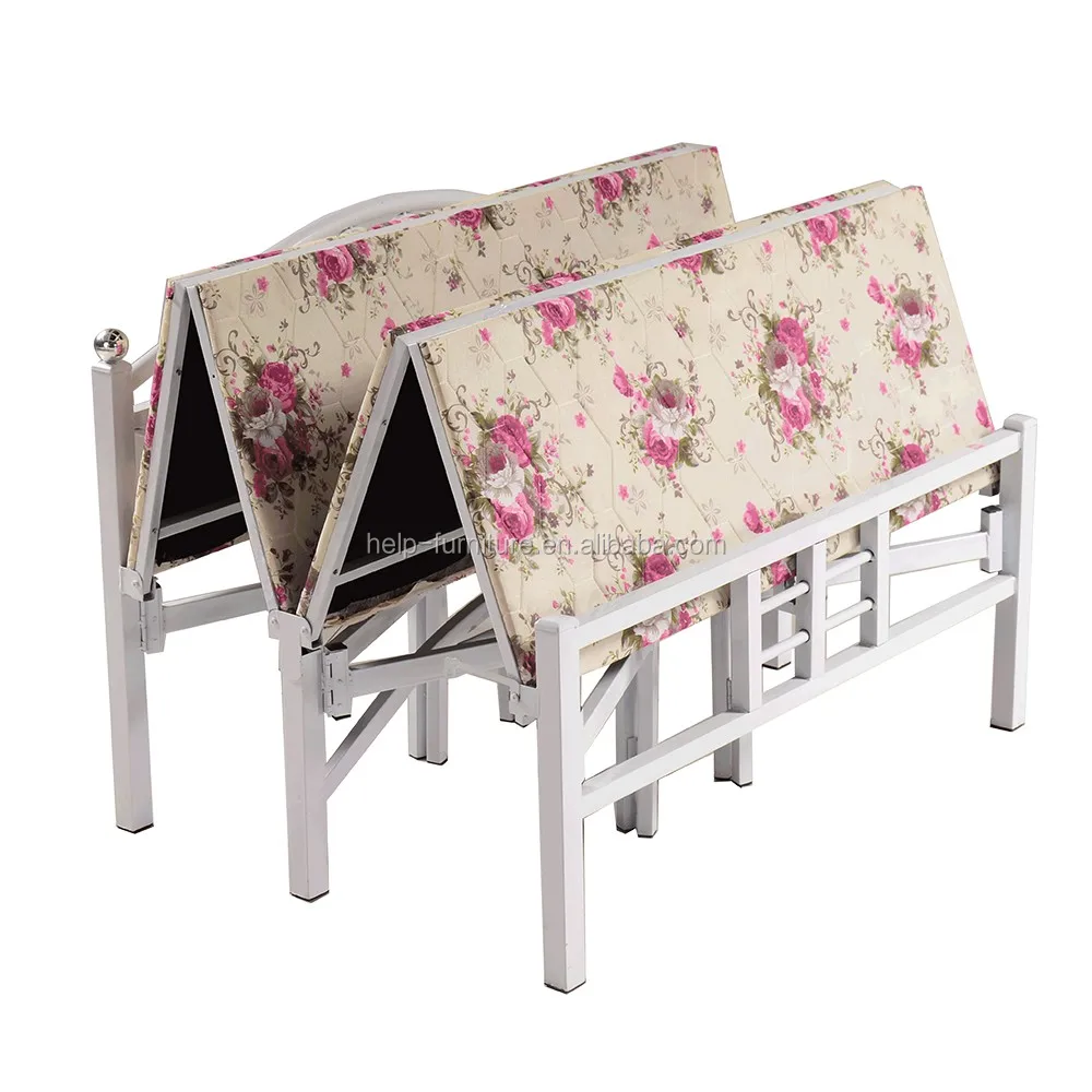 Factory Direct Metal Bed Frame Single Folding Extendable Iron Construction Modern Design for Home Hotel Use Storage Best Price