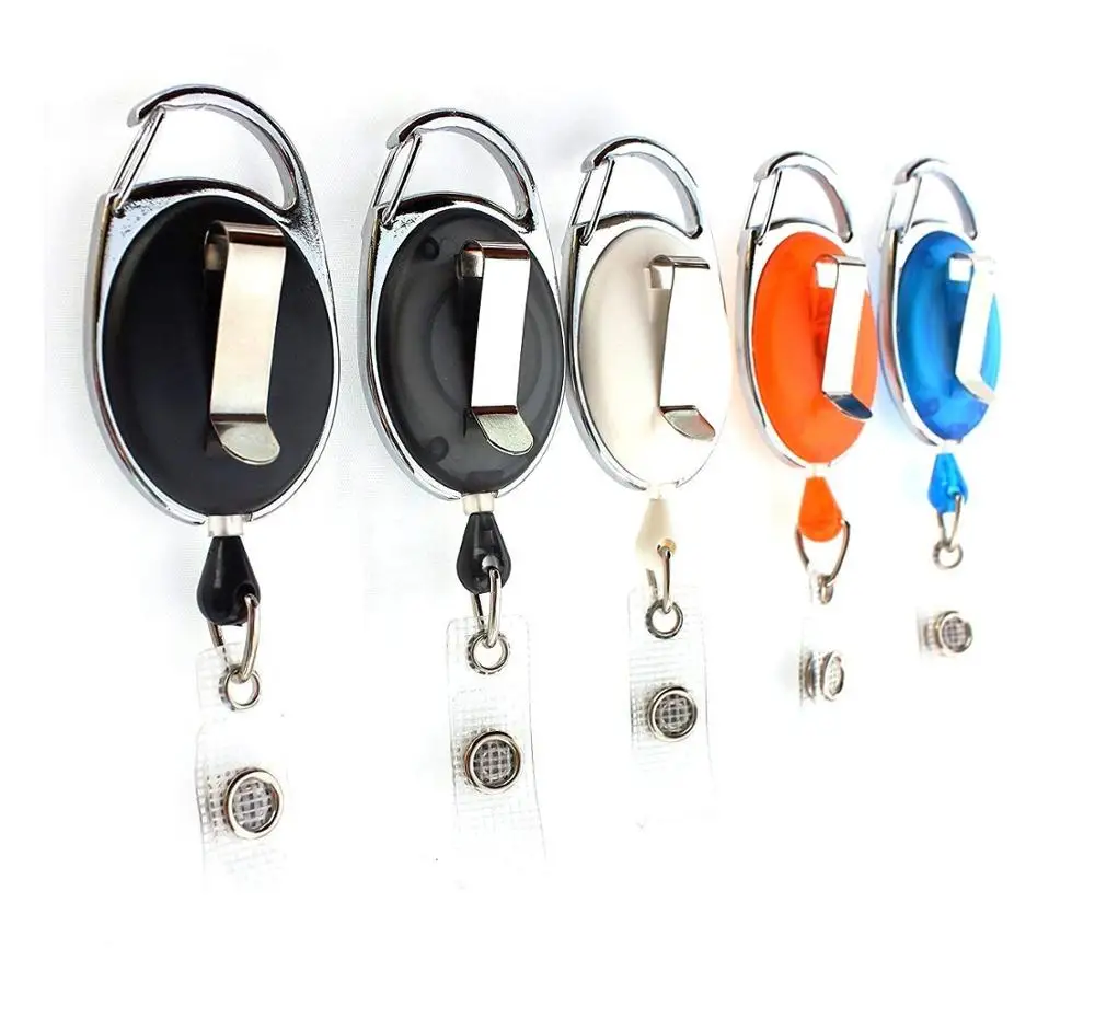 Wholesale 5/50Pcs Retractable ID Card Holder Reel Badge Key Tag Clip DIY 
