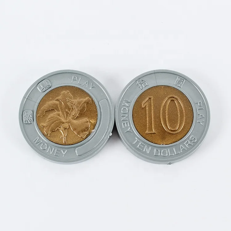 Custom Cheap Grey and Brown Imitate Antique Plastic Money Coin/token