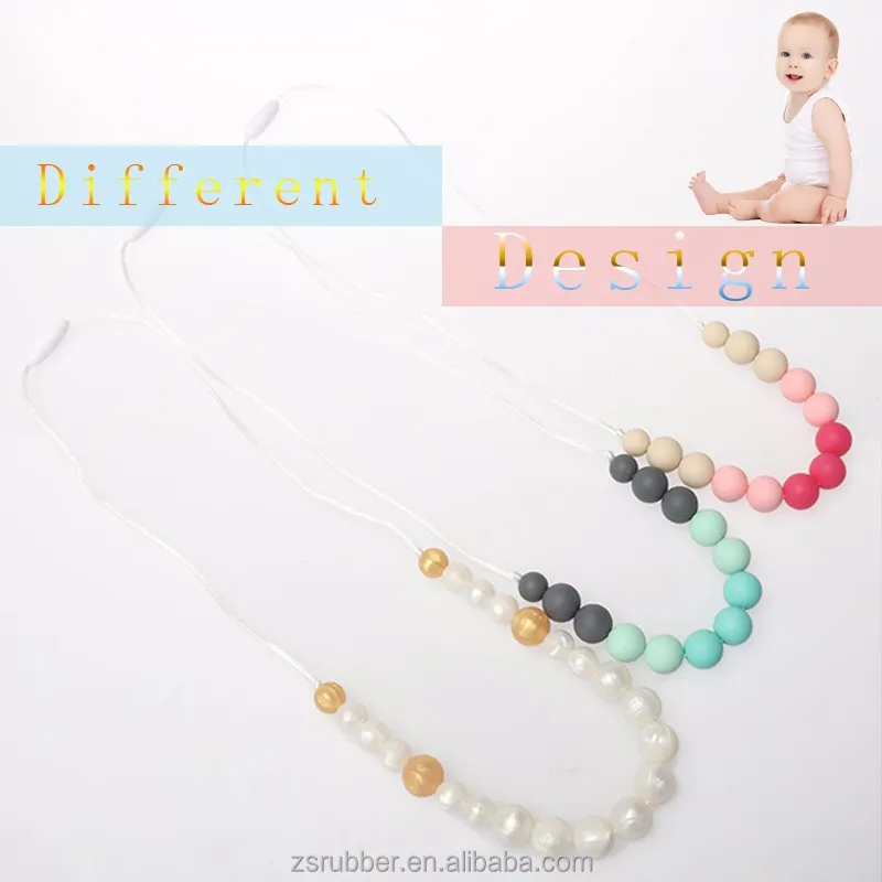 baby teething necklace beads silicone For Mom To Wear 