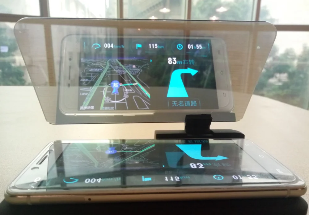 
 Шэньчжэнь оптовая торговля 6 'большой экран универсальный автомобильный смарт-держатель для мобильного телефона, GPS навигации изображение отражатель HUD держатель для телефона  