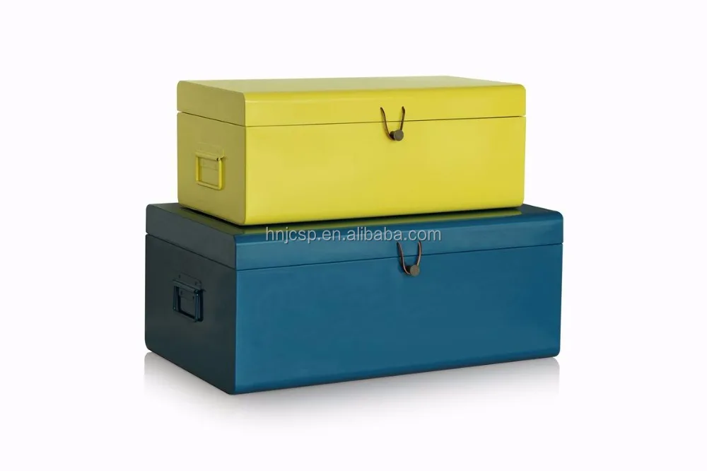 Colorful Galvanized Decorative Storage Metal Trunk Box