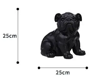 Черно-красная статуя бульдога керамическое