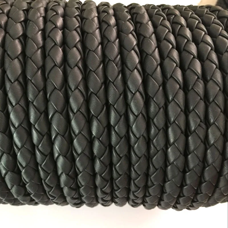 
Плетеный кожаный шнур высшего качества для изготовления ювелирных изделий «сделай сам», черный Nappa 3 мм 4 мм 5 мм 6 мм 8 мм 