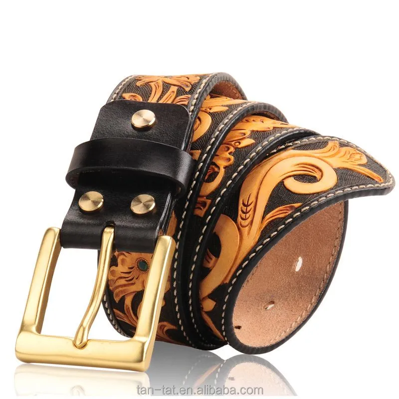 mens engraved leather belts