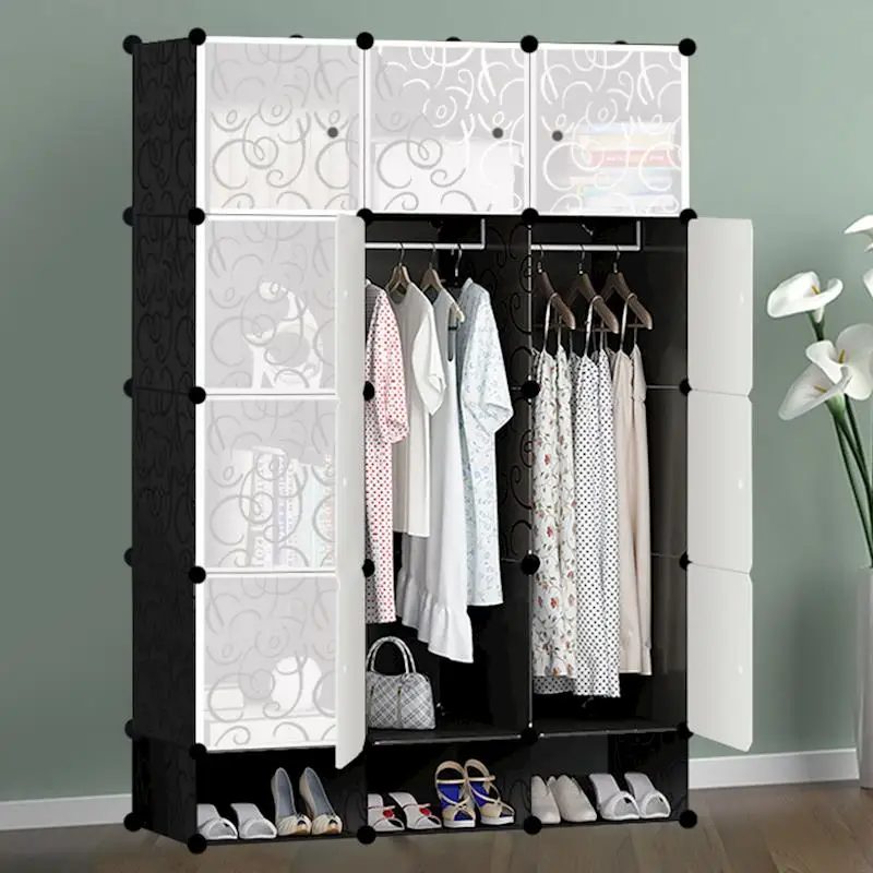 Cheap PP Plastic and Wire Frame Closet - Foldable Wardrobe