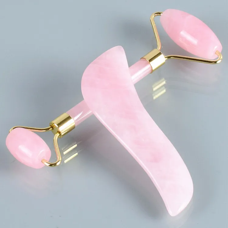 Натуральный кристаллический розовый кварц Нефритовый ролик для массажа лица и массажный кожи самый большой валик из пеноматериала 18
