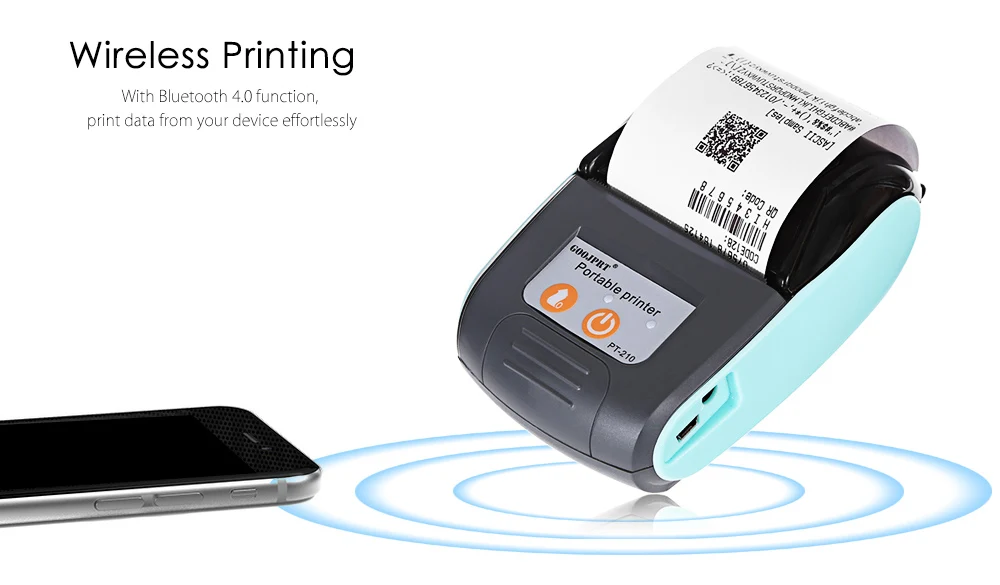 Kolibrie Pakistaans Krimpen Wholesale 58mm mini portable thermal printer with battery Goojprt pt-210  Barcode printers From m.alibaba.com