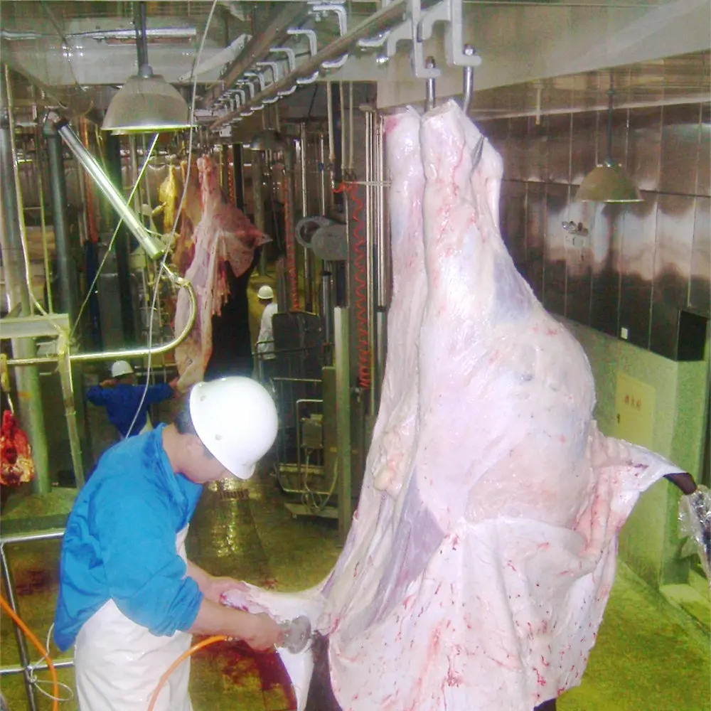 Hydraulic cowhide removal and peeling machine