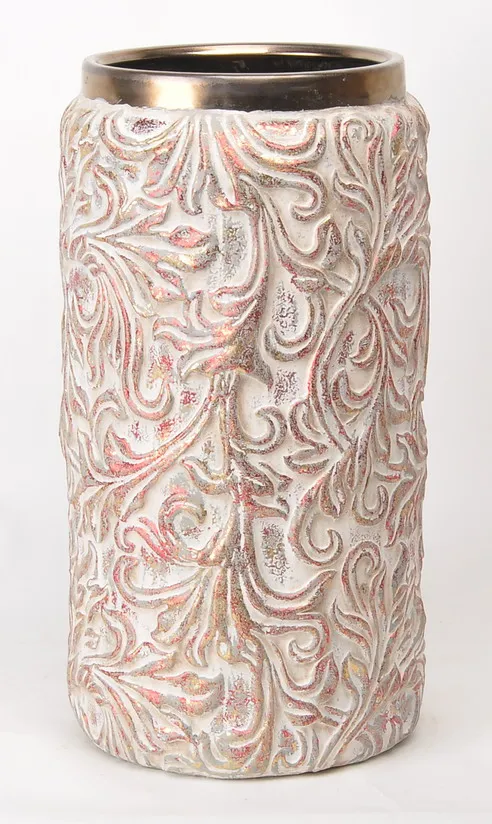 Chaozhou Factory Great Quality Bronze Color Luxury Cylinder Shape Antique Chinese Porcelain Vase with Gold Rim