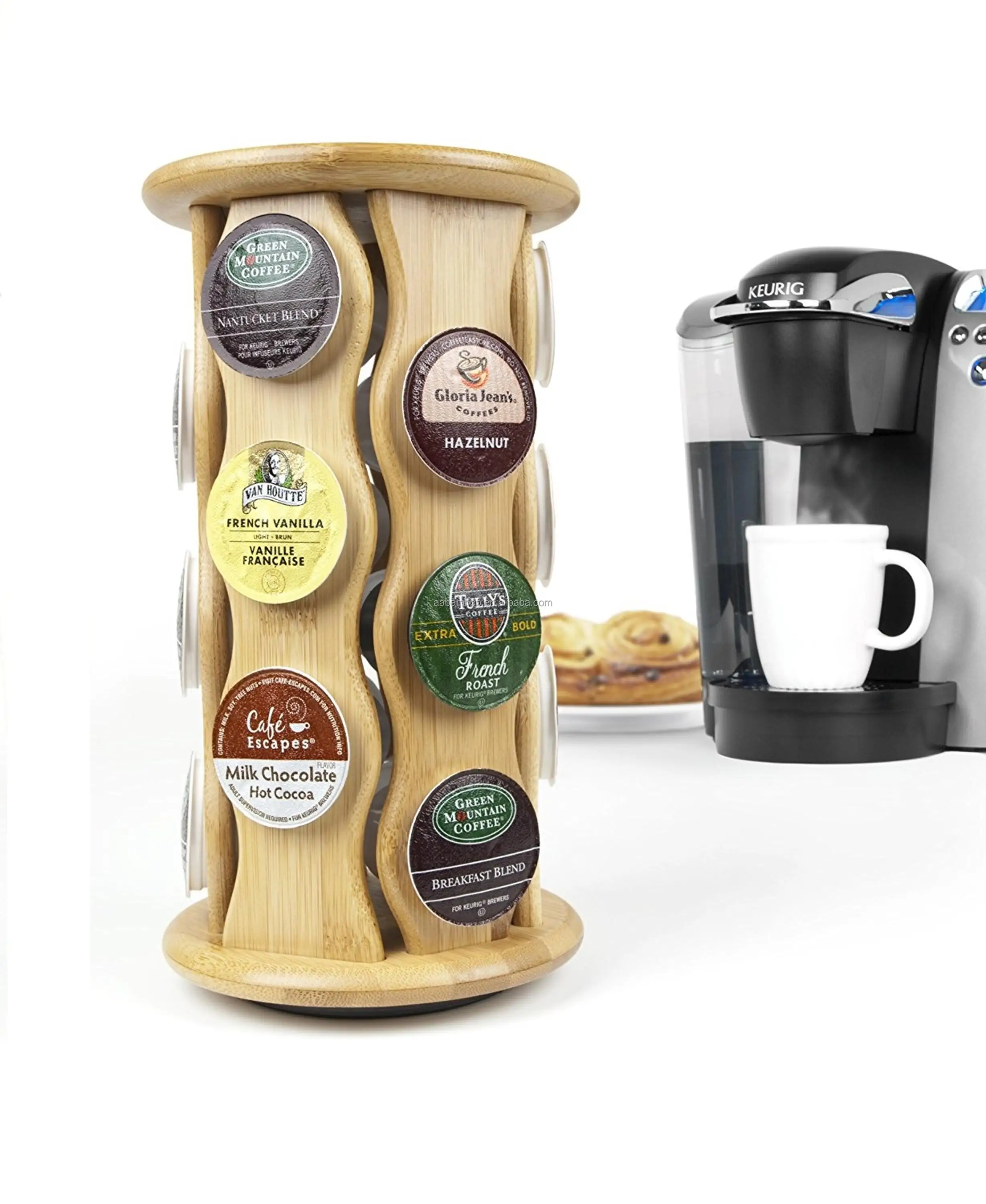 Bamboo Carousel K-cup Holder 18 K-cup 