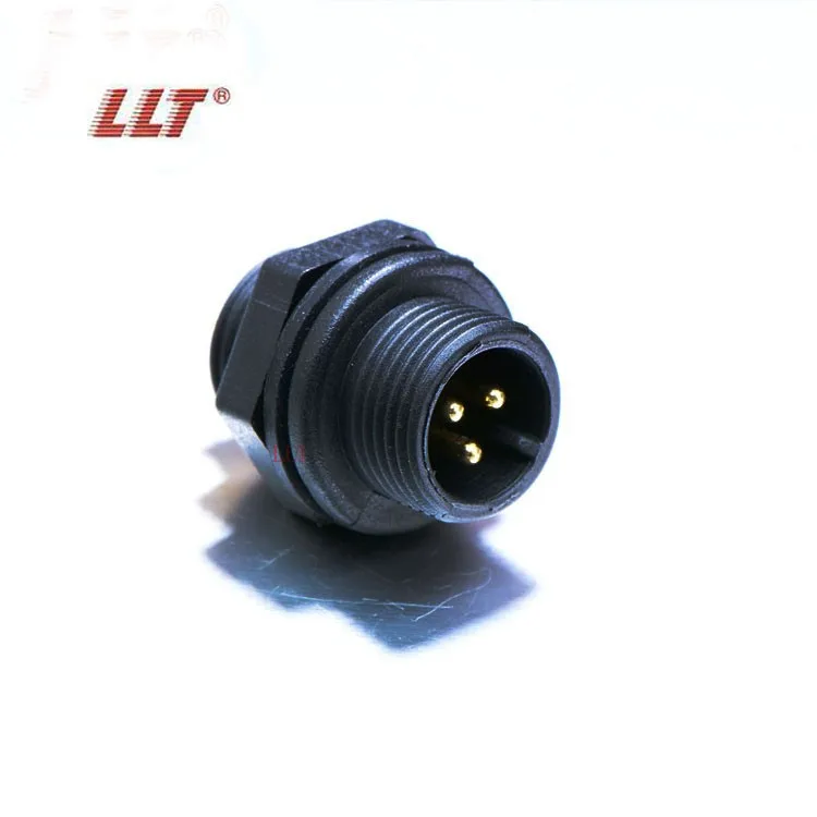IP67 IP68 3 Pin 4 Pin M12 Front Panel Mount Waterproof Electrical Sealed Connectors