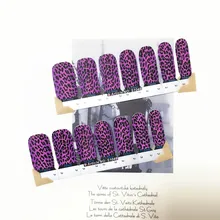 Purple Leopard Sexy Nail Arts Sticker 14 pcs set Waterproof Nail Decal Art Sticker Gel Polish