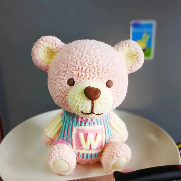 Coffee Ice Bear 3D Mini Bear Shape Silicone Fondant Cake Mould