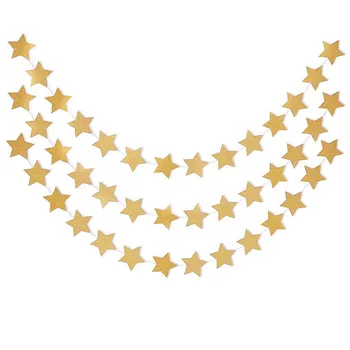 Gold Pastel Perfection Sparkling Star Garland Bunting for Weddings or Parties Stars Garland Decorations Table Wall Ceiling