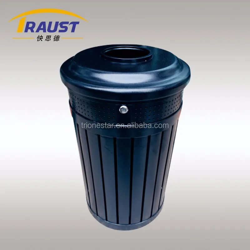 Perforated Galvanized Dustbin/outdoor Iron Dustbins/metal Street Waste