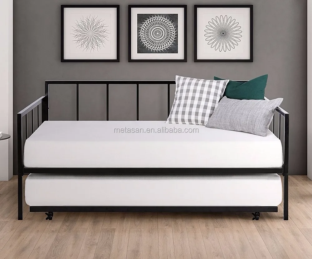 Modern Metal Trundle Bed Frame Twin Size Bunk Bed Home Daybed Buy Trundle Bed Metal Bunk Bed Home Daybed Product On Alibaba Com