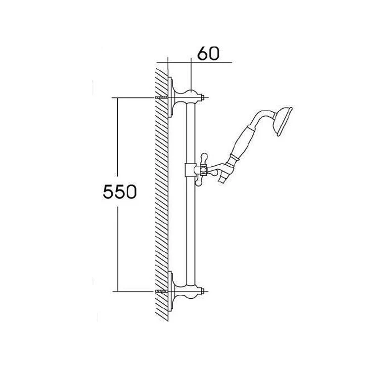 Brass Crosshead Lever Slide Rail Set with Handshower & 1.5m Flexible Hose supplier