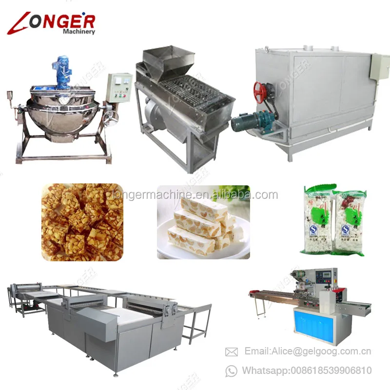 Automatic Snack Peanut Candy Making Machine Cereal Protein Bar Cutting Production Line Granola Bar Machine