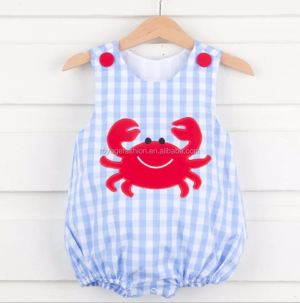 Boys smocked romper Clearance