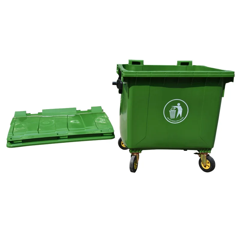 660 liter 4 wheeled Mobile Garbage Bin cheap recycle bin plastic dust bin