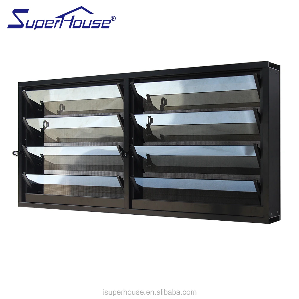 Superhosue Top Window Shutters with Louvres Frame System Glass windows Meet Different Needs Aluminium Louvre Window