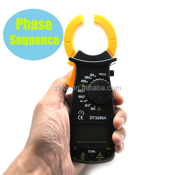 Phase Sequence Test Function Digital Clamp Meter Voltmeter Clamp Ampere Meter With BUZZER DT3266A