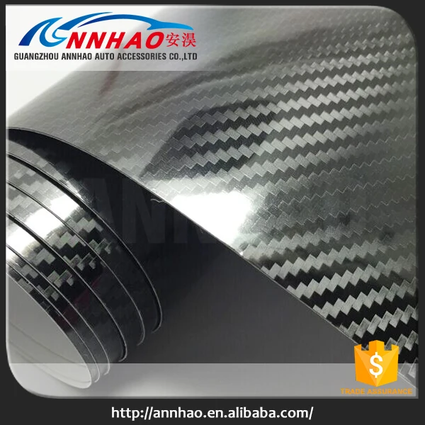 Глянцевый Черный 5D Углеродного Волокна Винил 1.52*20 М Автомобильной Автомобиль Wrap
