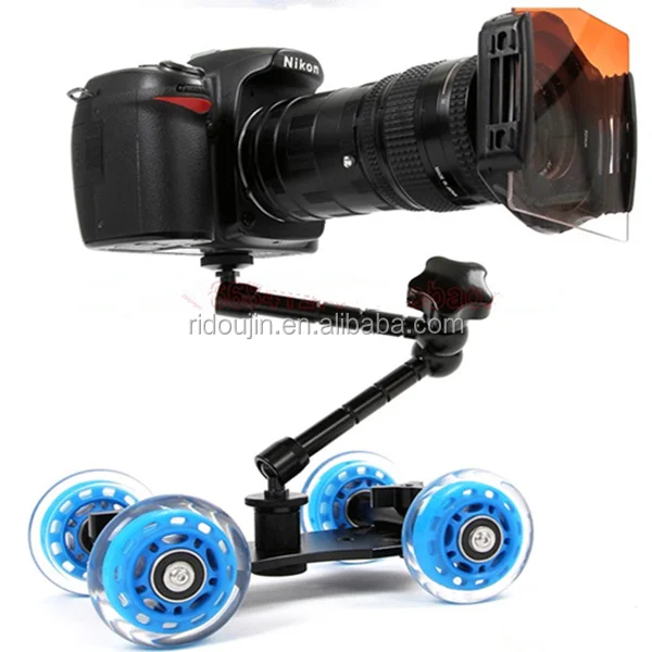 4 Wheels Desktop DSLR Camera Video Photography DV Rail Track Slider Photography Dolly Car