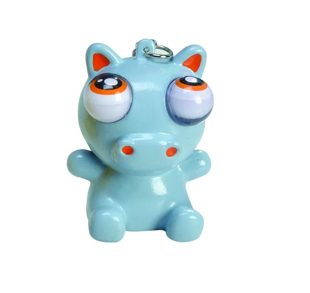Lovely 360 degree rolling eyes animal cartoon 3D keychains