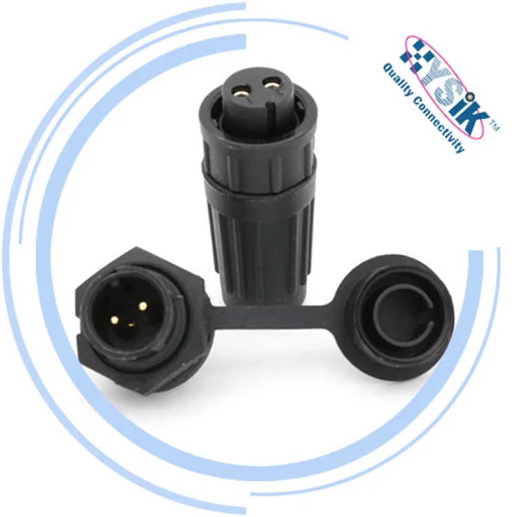 10A IP68 2 Pin min Circular Electrical Bayonet Connector LTW Plastic Plug and Rear Panel Mount Socket