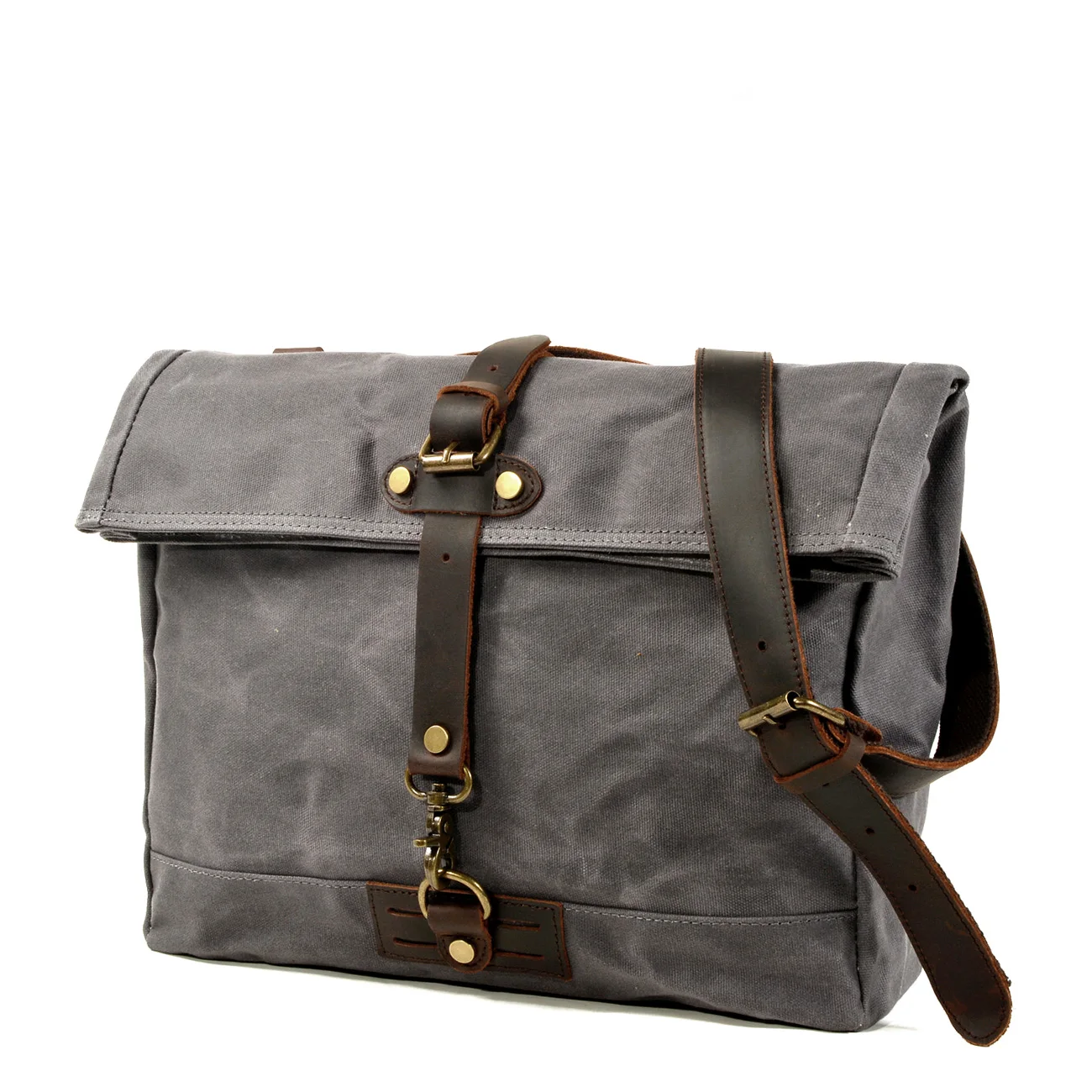 New Design Wax Canvas  Men's Retro Briefcase Laptop Hand Bag