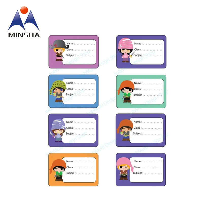 Minsda Custom Book Name Self Adhesive Labels for School Kids