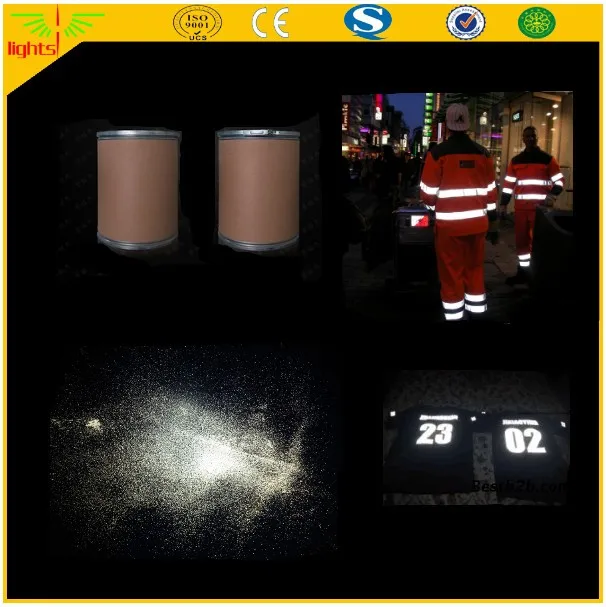 High Light Glitter Reflective Index 400 Mesh Glass Bead Aluminum Coated Silver Powder Beads for Silk Screen Print Road Signs
