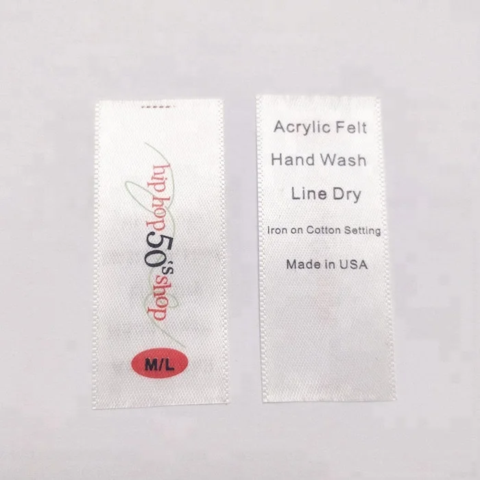 Спортивная одежда атласная хлопковая этикетка с принтом для ухода за одеждой этикетки одежды прямым вырезом индивидуальный цвет T/T & Paypal