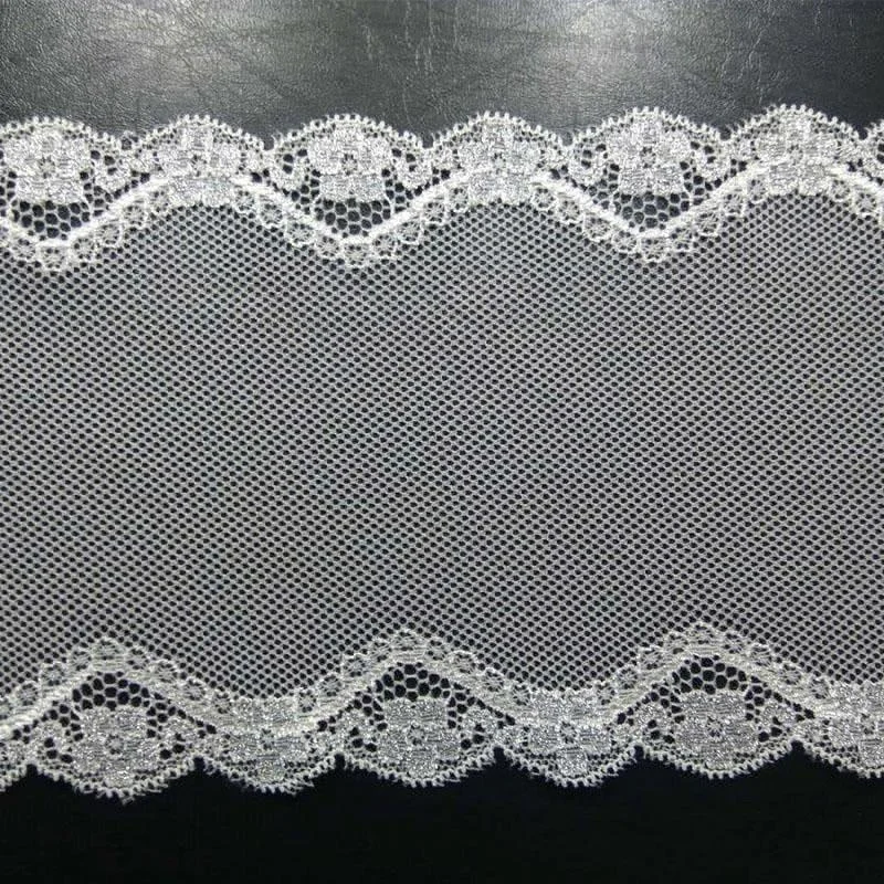 Korean Lace Peacock Feather Design Elastic Lace Trim