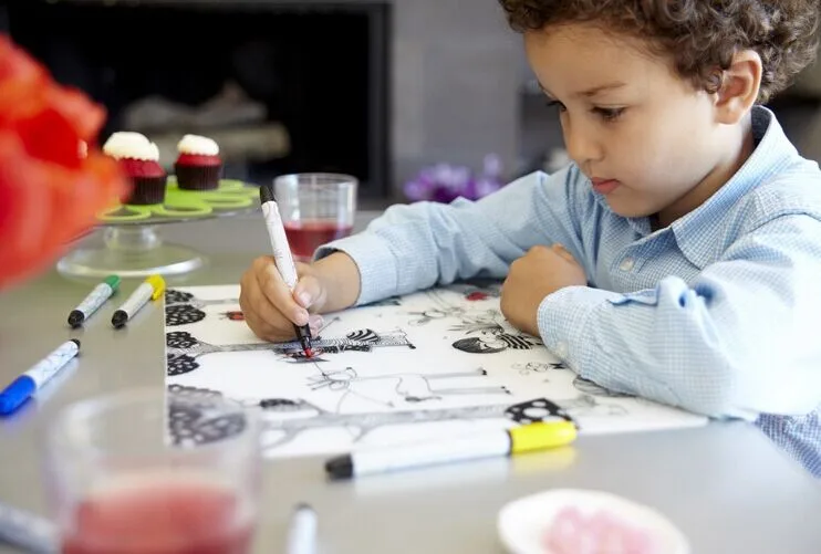 Custom Reusable Markmat Coloring Mat Silicone Baby Placemat With