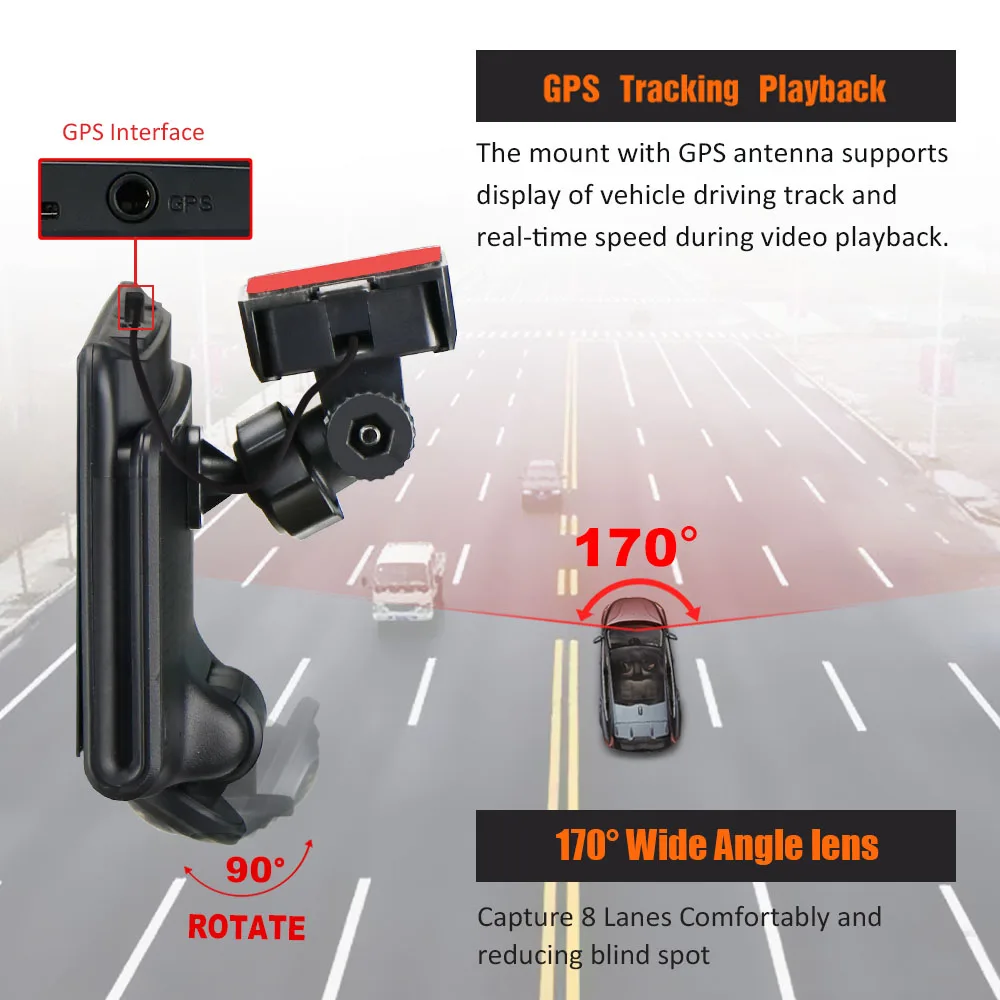 360 Dual Parking Monitor GPS Tracking Playback 4 Channel Dash Cam Dvr User Manual