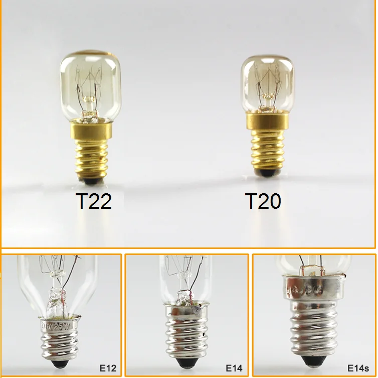 Transparent Tube T22 Ampoule pour four 300 ° E14 Double filament 40 W